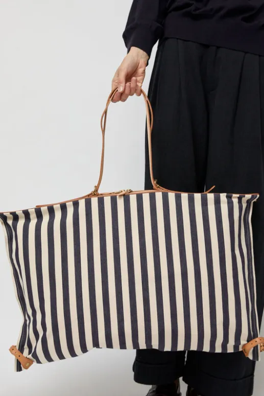 No.6 Store Collapsible Travel Bag in Riga Blue and Naturale
