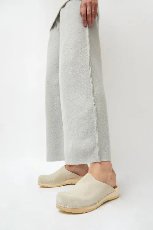 No.6 Store Contour Clog on Flat Base in Chalk Suede
