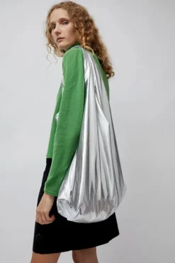 No.6 Store Cotton and Silk Hobo Bag in Silver