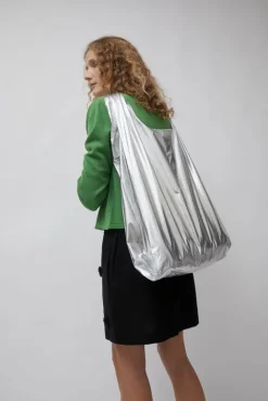 No.6 Store Cotton and Silk Hobo Bag in Silver