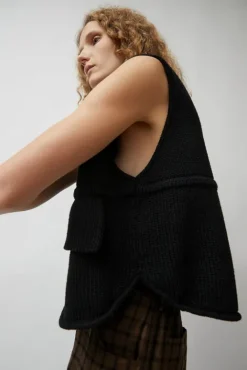 No.6 Store Cotton Pocket Waistcoat in Black