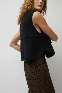 No.6 Store Cotton Pocket Waistcoat in Black