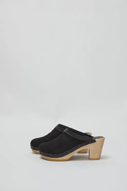 No.6 Store Dakota Shearling Clog on High Heel in Brindle