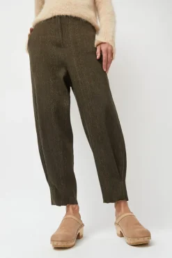 No.6 Store Dakota Shearling Clog on Mid Heel in Fawn Suede and Bone