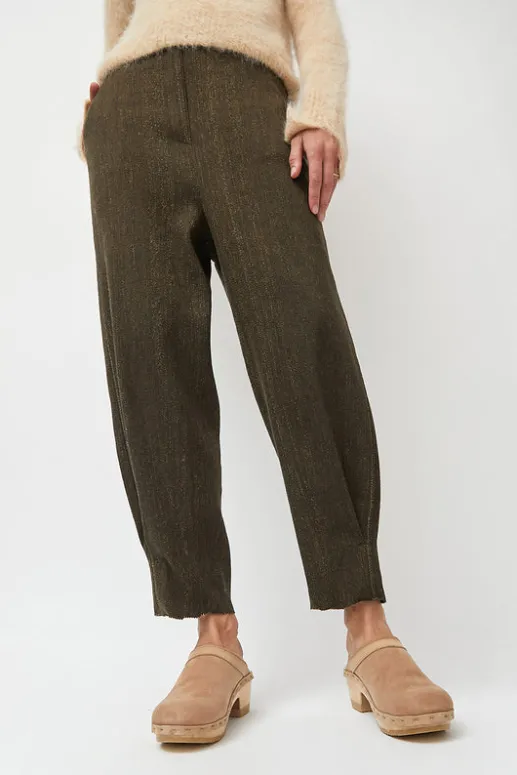 No.6 Store Dakota Shearling Clog on Mid Heel in Fawn Suede and Bone