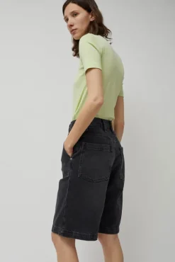 No.6 Store Denim Carpenter Shorts in Stone Black