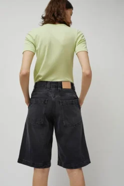 No.6 Store Denim Carpenter Shorts in Stone Black