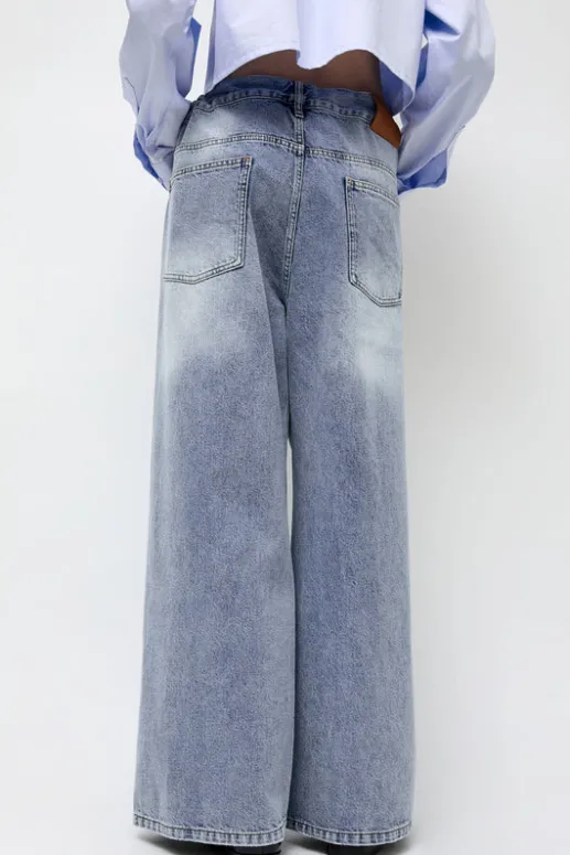 No.6 Store Denim Sharing Pants in Light Blue