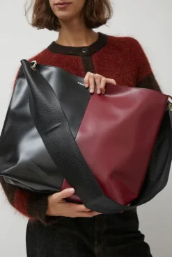 No.6 Store Diagonal Bigout Bag in Black and Burgundy