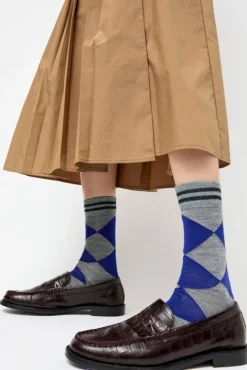 No.6 Store Diamond Socks in Cobalt