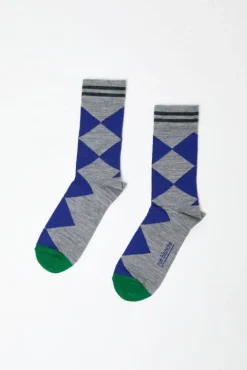 No.6 Store Diamond Socks in Cobalt