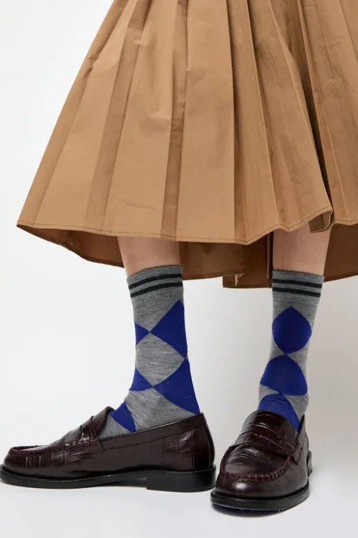 No.6 Store Diamond Socks in Cobalt