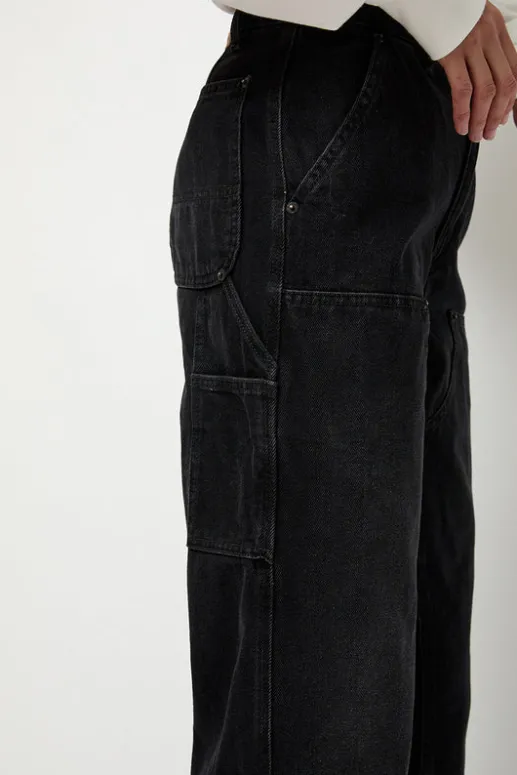 No.6 Store Double-Knee Jean in Spider Black