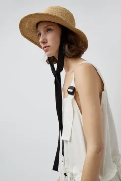 No.6 Store Duke Alessio Hat in Natural with Black