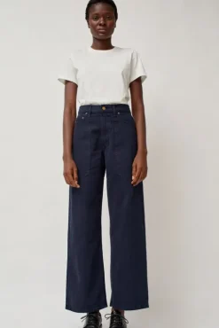 No.6 Store Elissa High Wide Jean in Marine Overdye