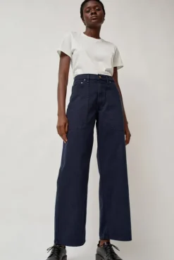 No.6 Store Elissa High Wide Jean in Marine Overdye