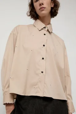 No.6 Store Embroidery Shirt in Beige