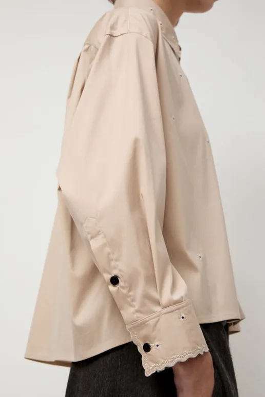 No.6 Store Embroidery Shirt in Beige