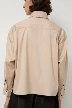 No.6 Store Embroidery Shirt in Beige