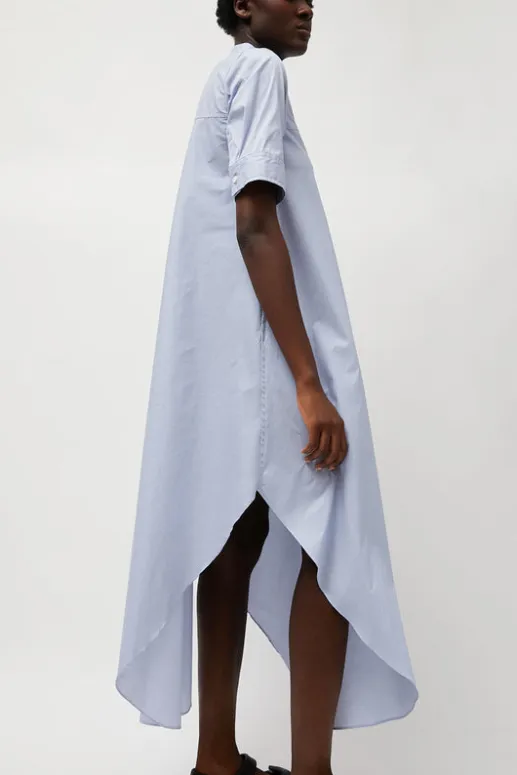 No.6 Store Extra Long Shirt in Blue and White Stripe