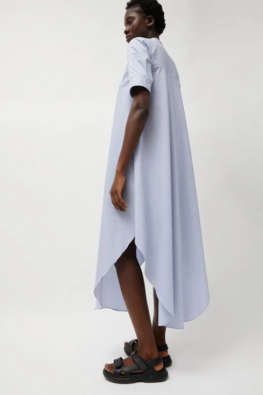 No.6 Store Extra Long Shirt in Blue and White Stripe