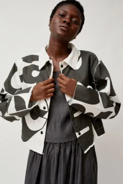 No.6 Store Faris Canvas Jacket in Black and White