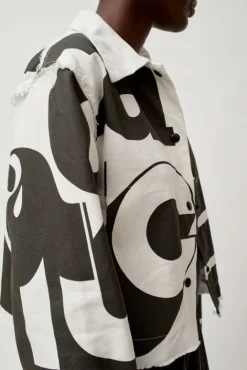 No.6 Store Faris Canvas Jacket in Black and White