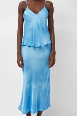 No.6 Store Fluid Skirt in Maya Blue Tie Dye