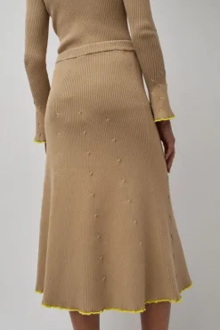 No.6 Store Fly Rib Skirt in Hazelnut