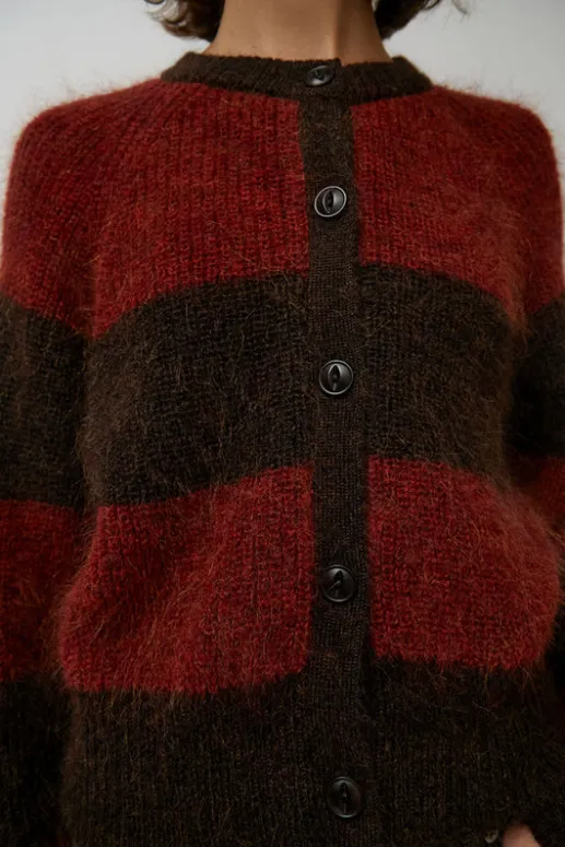 No.6 Store Foxtail Stripe Cardigan in Red Brown
