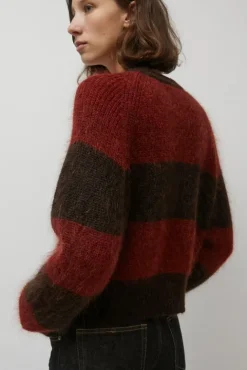 No.6 Store Foxtail Stripe Cardigan in Red Brown