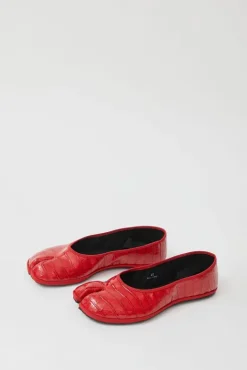 No.6 Store Fu-Tabi Ballerina in Red Faux Croc