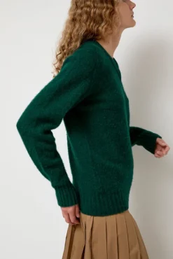 No.6 Store Future Memories V Neck Sweater in Forest