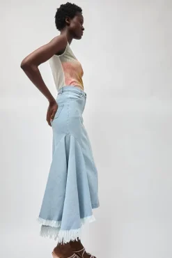 No.6 Store Gloria Skirt in Washed Light Blue