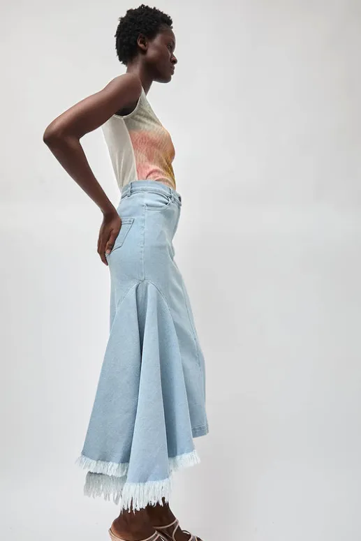 No.6 Store Gloria Skirt in Washed Light Blue