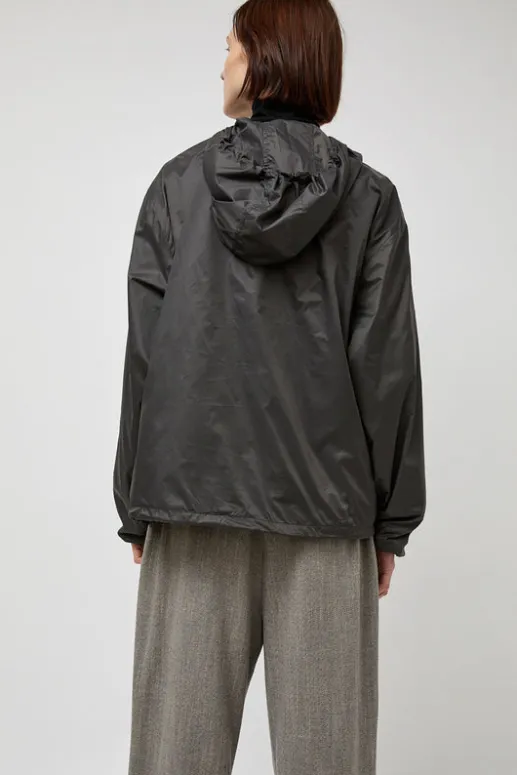 No.6 Store Glossy Nylon Half Zip Jumper in Charcoal