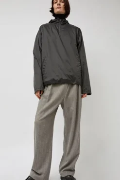 No.6 Store Glossy Nylon Half Zip Jumper in Charcoal