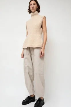 No.6 Store Handknit Peplum Shell in Alabaster