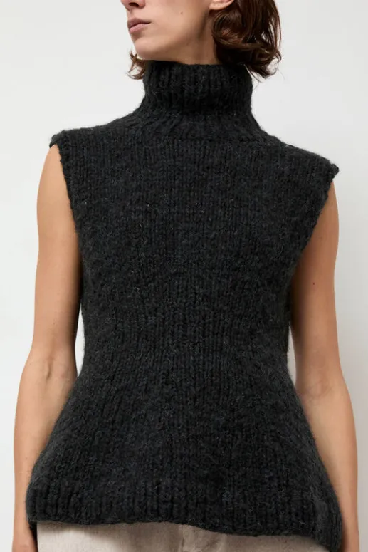 No.6 Store Handknit Peplum Shell in Ink