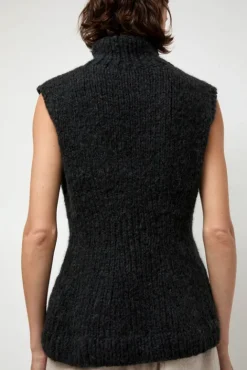 No.6 Store Handknit Peplum Shell in Ink