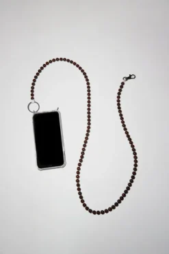 No.6 Store Handykette Iphone Necklace in Brown with White Thread