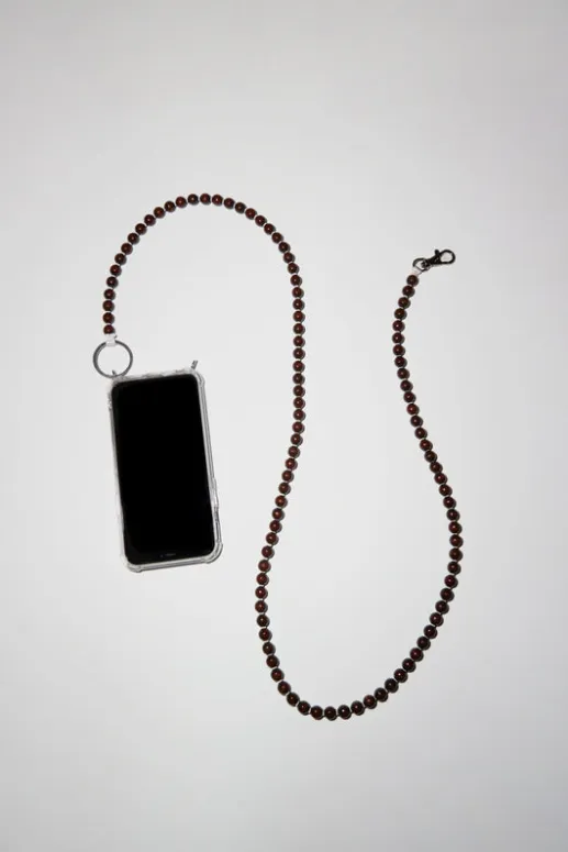 No.6 Store Handykette Iphone Necklace in Brown with White Thread