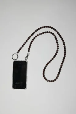 No.6 Store Handykette Iphone Necklace in Brown with White Thread