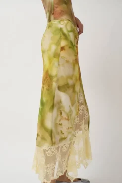 No.6 Store Hiss Skirt in Sage Molten Floral
