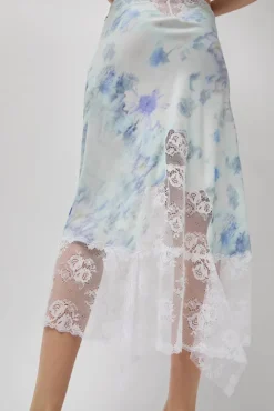 No.6 Store Hiss Skirt in Sky Shadow Floral