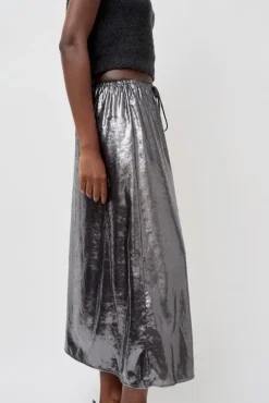 No.6 Store Inez Skirt in Silver Pony Hair