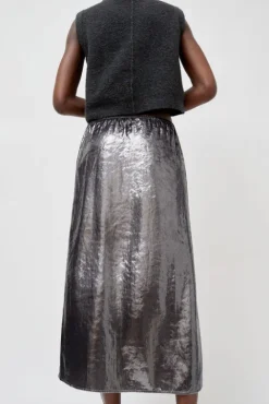 No.6 Store Inez Skirt in Silver Pony Hair