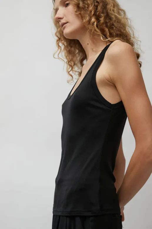 No.6 Store Jersey Scoop Tank in Black