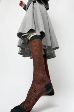 No.6 Store Knee High Clover Patterned Socks in Cipresso