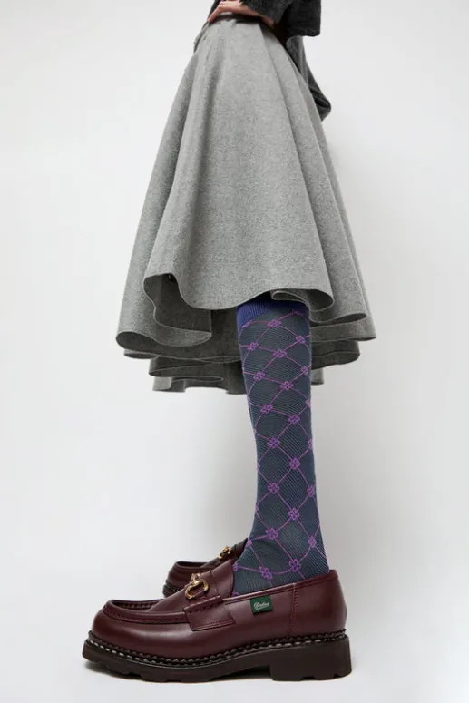 No.6 Store Knee High Clover Patterned Socks in Bluette